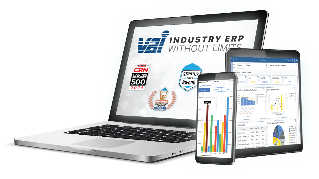 VAI Industry ERP Without Limits | 3 Screens